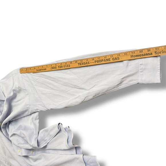 Polo Ralph Lauren Andrew Men's 17.5 34/35 Light Blue Striped Button‎ Down Shirt - Picture 4 of 12